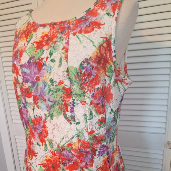 RMLL pleated fit n flare floral lace dress sz 14 *X - Picture 8 of 9